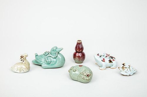 Five Chinese Glazed Porcelain Water Droppers