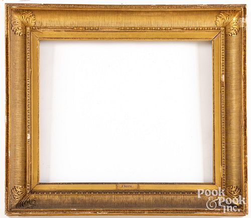 Giltwood frame, 19th c., with J. Both plaque