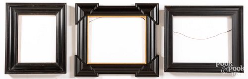 Three contemporary ebonized frames