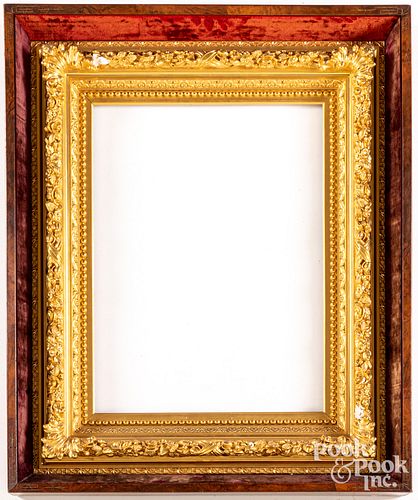 Victorian giltwood frame with walnut surround