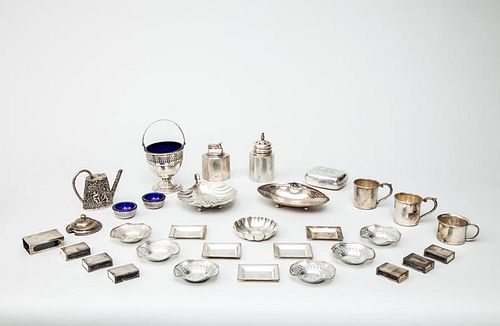 Group of American Silver Small Table Articles
