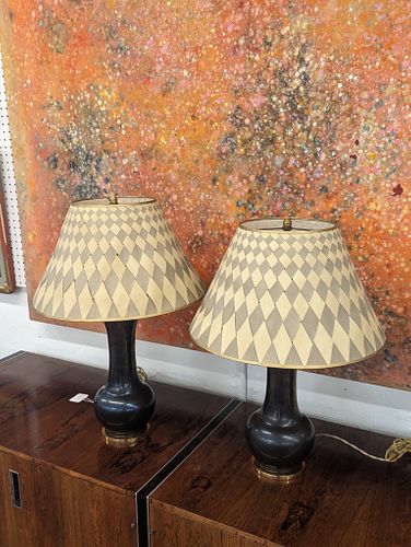 Pair Chinese Porcelain Style Vases, Table Lamps