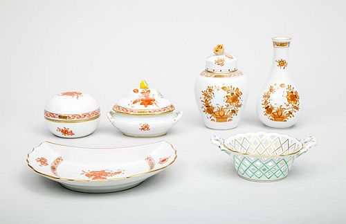 Group of Six Herend Porcelain Table Articles