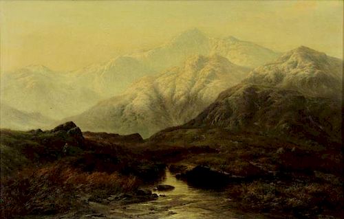 WILLIAMS, Walter. Oil on Canvas. Welsh Landscape.
