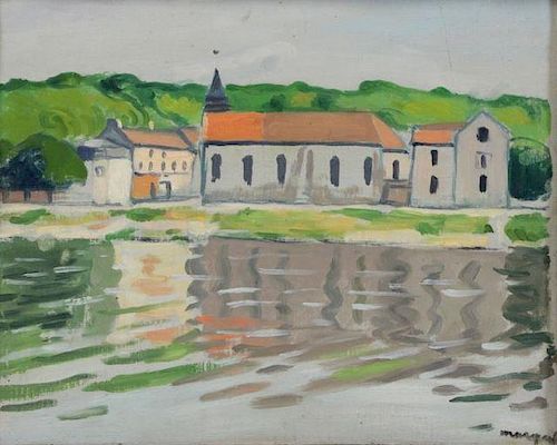 MARQUET, Albert. Oil on Canvasboard. "La Seine a