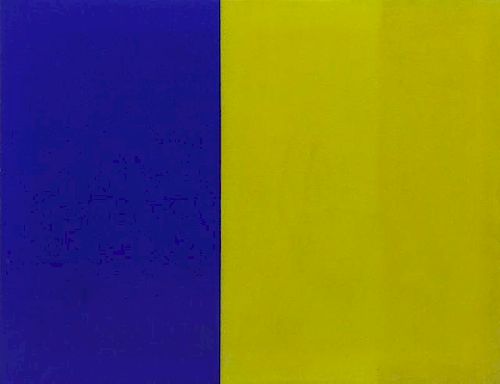 KUWAYAMA, Tadaaki. Oil on Canvas. Blue / Yellow.