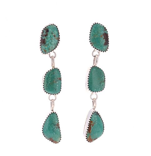 Navajo Cerrillos Turquoise Dangle Earring Set