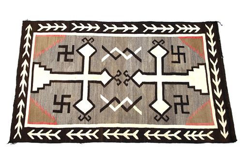 Navajo Klagetoh Whirling Log Peace Rug c. 1960s