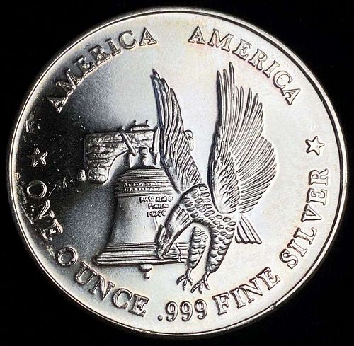 "America America" Proof 1 ozt .999 Silver Trade Unit