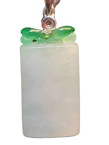 Icy green jadeite and diamond pendant with report