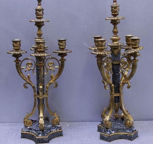 A Pair of Quality Antique Marble and Bronze