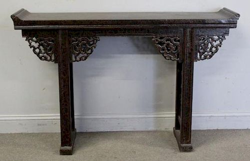 Asian Alter Table with Painted Crackalure Finish.