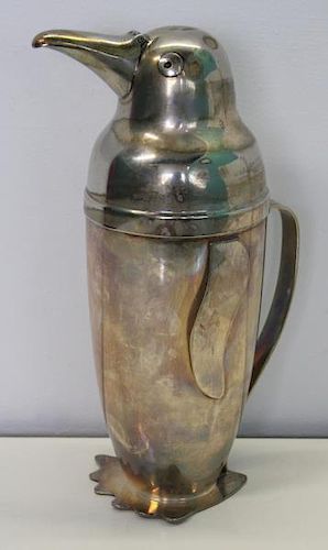 SILVER-PLATED. Napier Penguin Form Cocktail Shaker