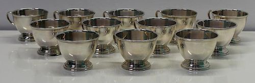 STERLING. 12 Mexican Sterling Pedestal Cups.