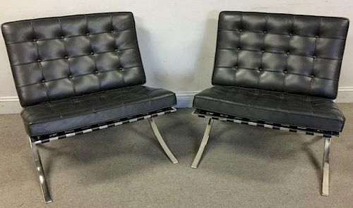 Pair of Mies Van Der Rohe; Knoll Barcelona Chairs.
