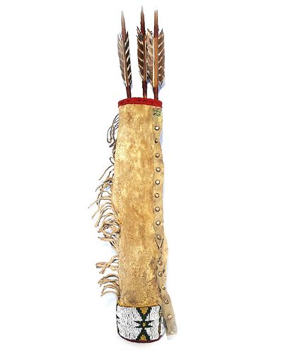 19th C. Sioux Beaded Quiver & Arrows