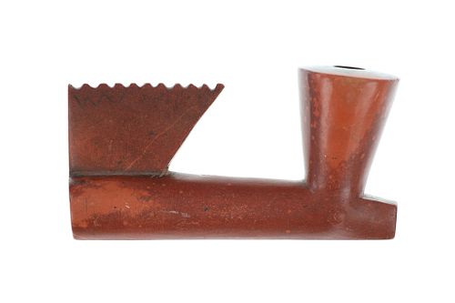 Mid-19th-Century Eastern Plains Catlinite Pipe Bow