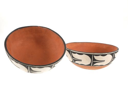 Santo Domingo (Kewa) Polychrome Pottery Bowls (2)