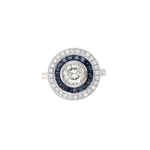 Opulent Sapphire VS2 Diamond & Platinum Ring