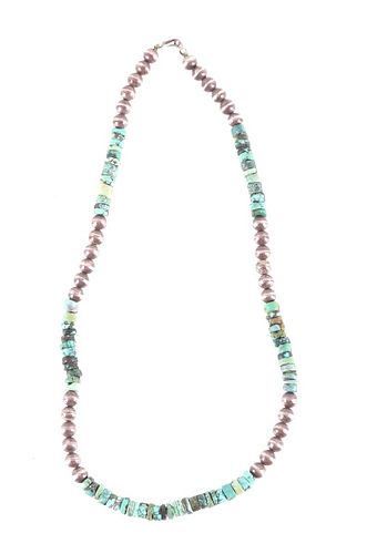 Pueblo Santo Domingo Turquoise Necklace