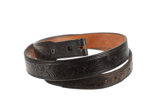 Double Sided Carved Western Cowboy Belt