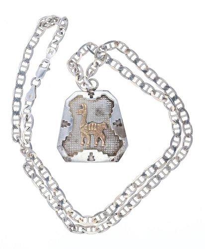 Peruvian Sterling Silver 18k Gold Alpaca Necklace
