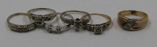 JEWELRY. Ladies Gold Ring Grouping.