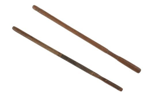 19th C. Plains Carved Wood Drum Sticks - Sundog