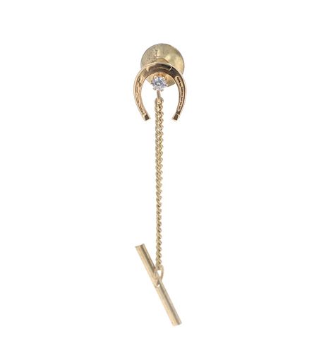 Colibri of London Gold Horseshoe Chained Pin