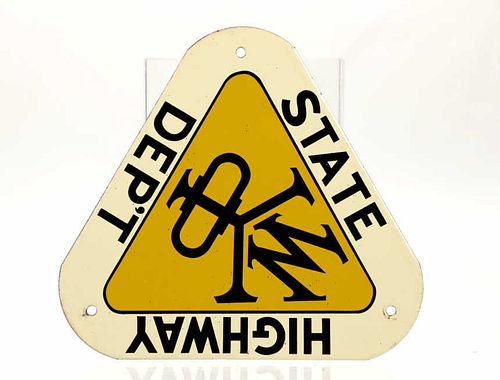 1950s WY State Highway Department Porcelain Sign
