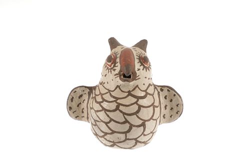 Ca. 1950's Zuni Owl Polychrome Pottery Effigy