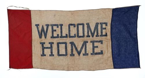 C. 1939 United States "Welcome Home" Cloth Flag