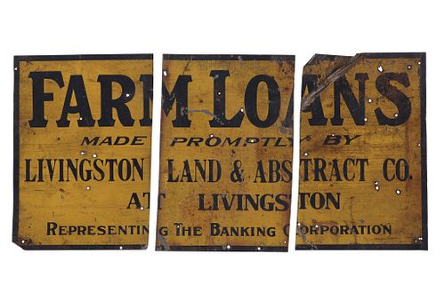 C. 1970s Livingston Land & Abstract Co. Metal Sign