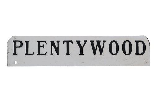 1930s Plentywood, Montana Road Sign