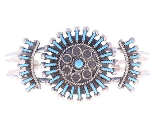 Zuni Philander Gia Turquoise & Sterling Bracelet