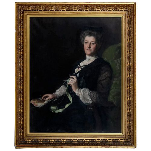 PORTRAIT OF A "PROMINENT IMPORTANT LADY" OIL PAINTING