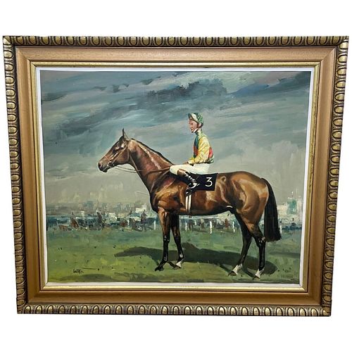 DERBY HORSE RACE OIL PAINTING
