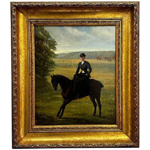 "EQUESTRIENNE LADY DOROTHEA" OIL PAINTING
