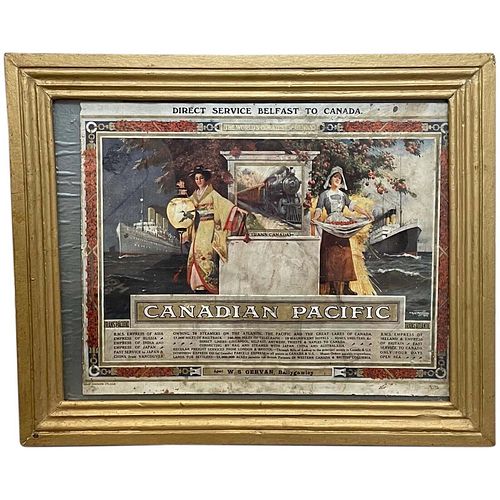  PACIFIC SHIPS ADVERTISING POSTER FRAMED SHOWCARD