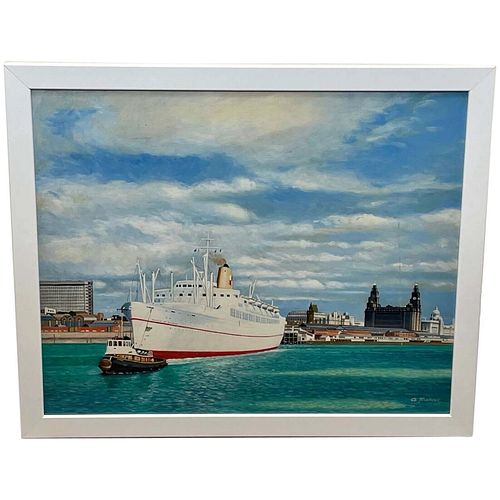 PACIFIC STEAMSHIP OIL PAINTING