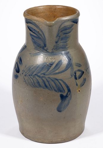 PARR ATTRIBUTED BALTIMORE, MARYLAND / RICHMOND, VIRGINIA DECORATED STONEWARE PITCHER