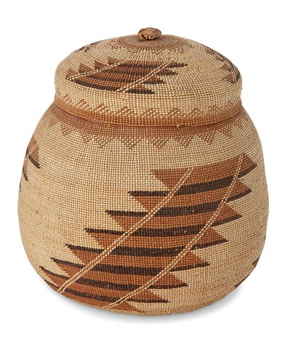 A Hupa/Yurok/Karuk lidded basket