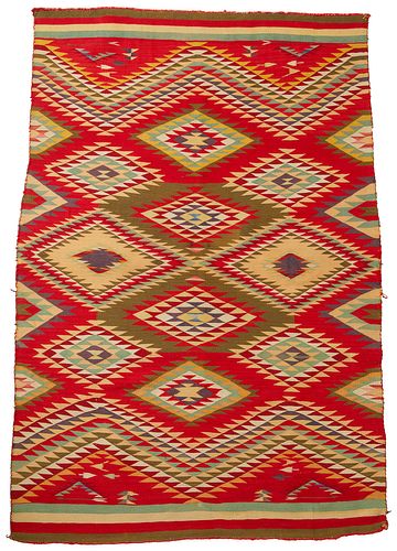 A Navajo Germantown eyedazzler textile