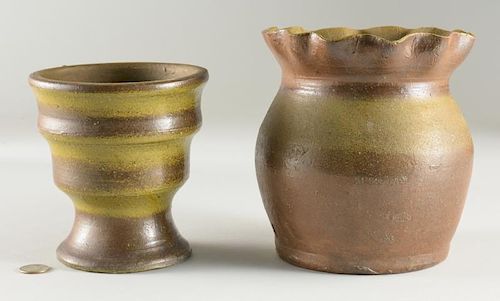 2 Middle TN Stoneware Flower Pots