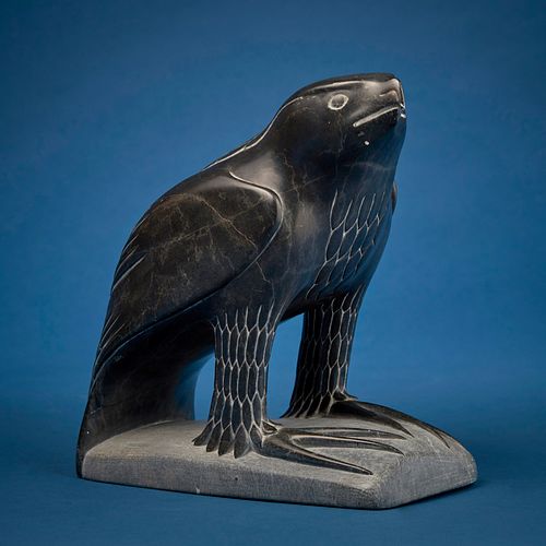 Tamusi Qumalu Tukula (Thomassie Tookalook) (b. 1945, Inuit; Povungnituk/Puvirnituq), Carved falcon figure, 1977