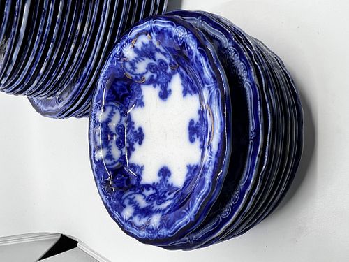 Set of Antique English Flow Blue plates