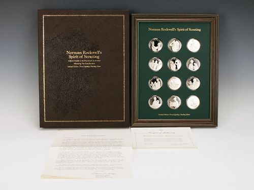 NORMAN ROCKWELL SPIRIT OF SCOUTING STERLING FRANKLIN MINT