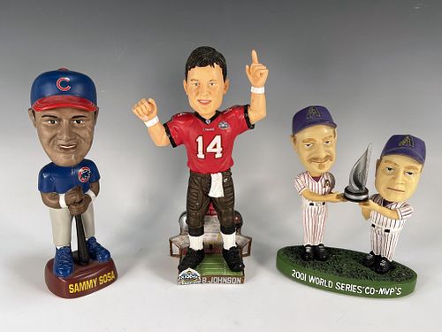 THREE SPORTS COLLECTIBLE BOBBLEHEADS