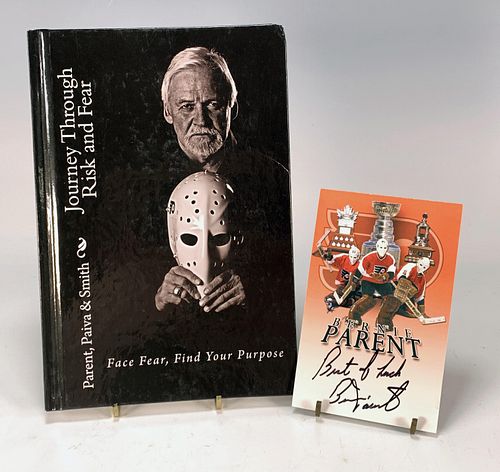 BERNIE PARENT SIGNED FIRST EDITION JOURNEY THROUGH RISK AND FEAR PHILADELPHIA FLYERS