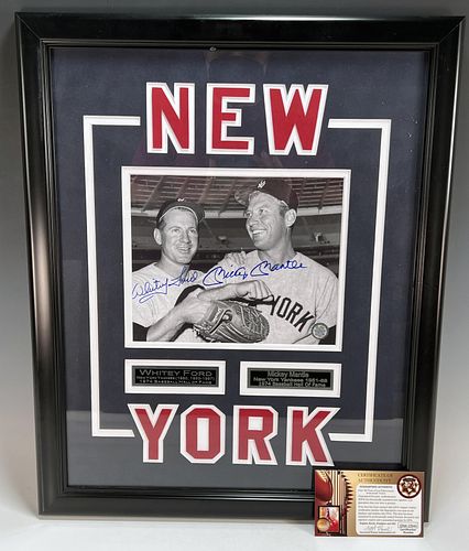 WHITEY FORD & MICKEY MANTLE SIGNATURES WITH COA